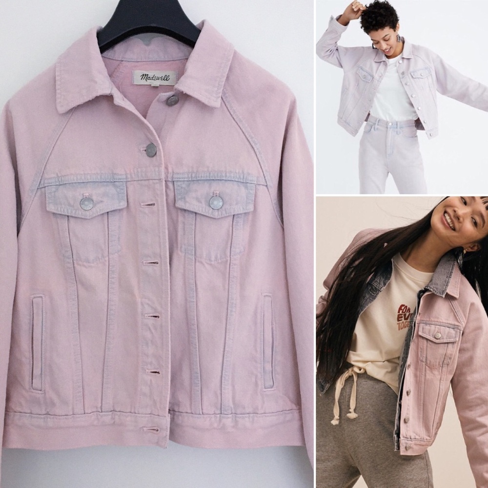 Madewell Raglan Jean Jacket Over Dyed Over-dyed Lilac 100% cotton XXS